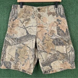 Vintage Y2K Realtree Treebark Camo Camoflage Cargo Shorts Men’s SZ 30 USA Made